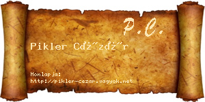 Pikler Cézár névjegykártya
